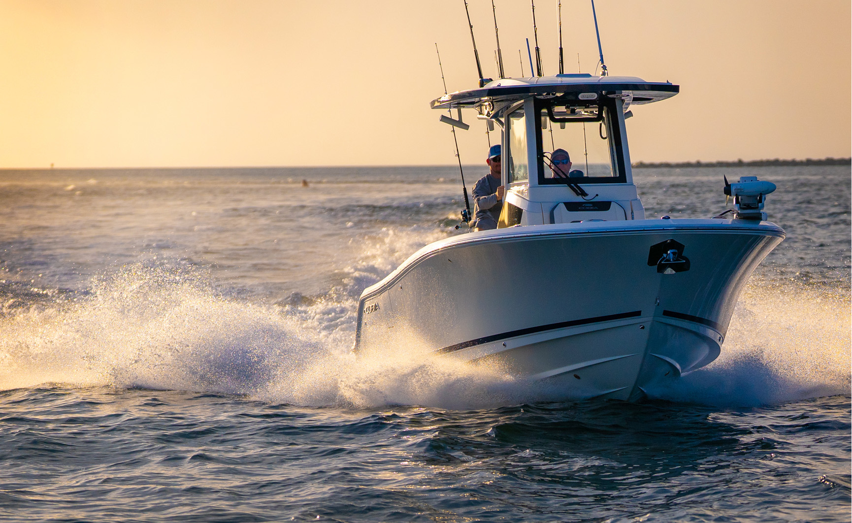 boat going fast on the ocean